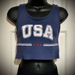 USA Patriot cropped tank top size medium